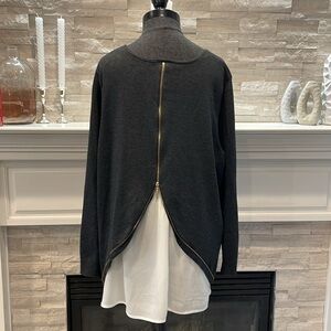 GNW Woman Plus Zipper Back Detail Layered Sweater Size 2X